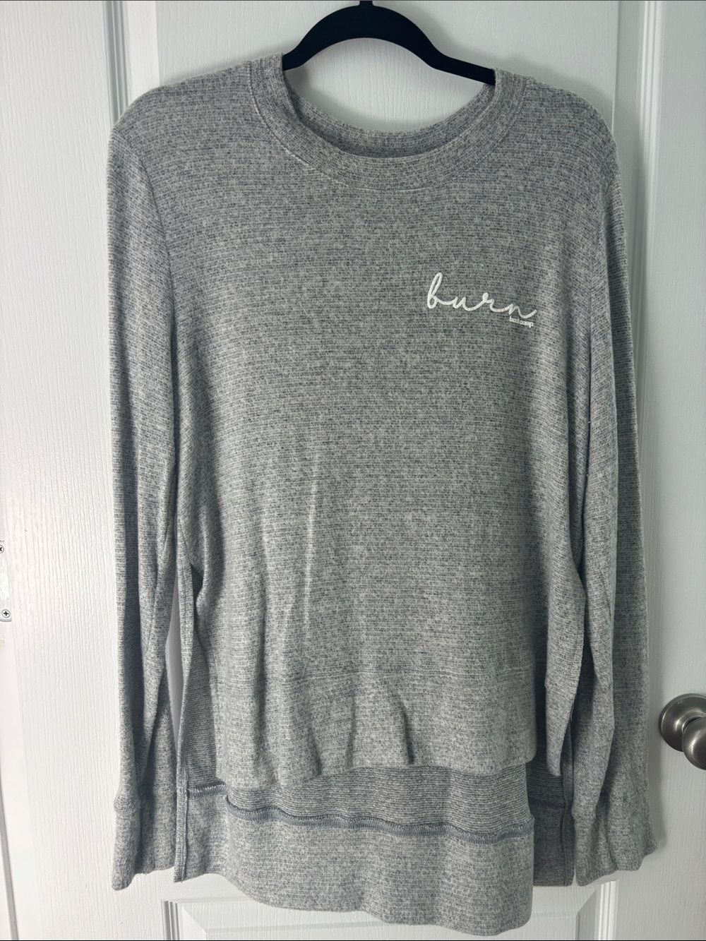 Burn Women's Heather Gray Long Sleeve Tunic Size Medium